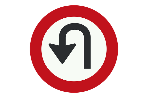Het officiële verkeersbord Keerverbod
