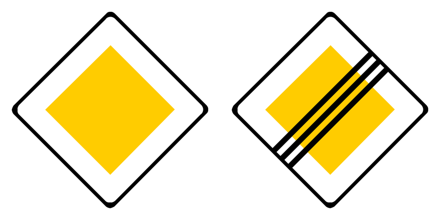 Naast elkaar: Voorrangsweg en Einde voorrangsweg