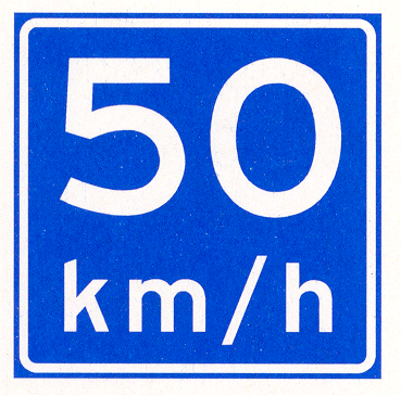 Verkeersbord: Adviessnelheid