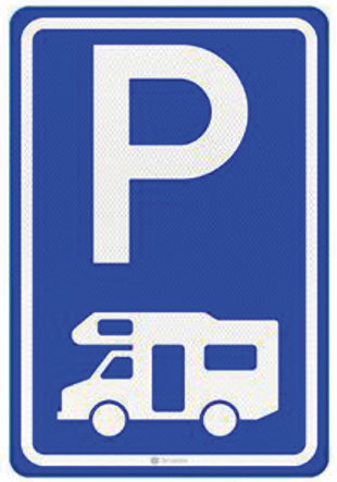Verkeersbord: Parkeergelegenheid alleen bestemd voor kampeerwagens