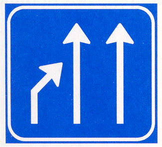 Verkeersbord: Einde rijstrook